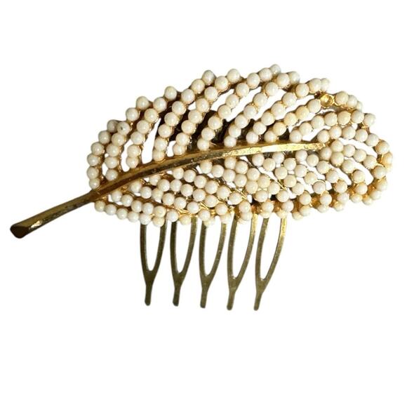 Ivory Bridal Hair Comb Vintage Wedding Accessory Clips Hairpins - Picture 2 of 4